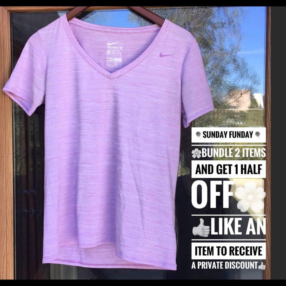 Nike pink & white dry fit shirt, Medium
